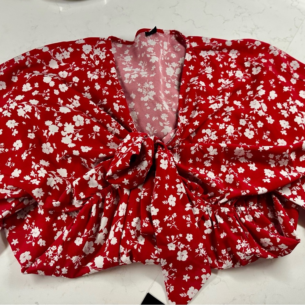 SHEIN Red Floral Romper